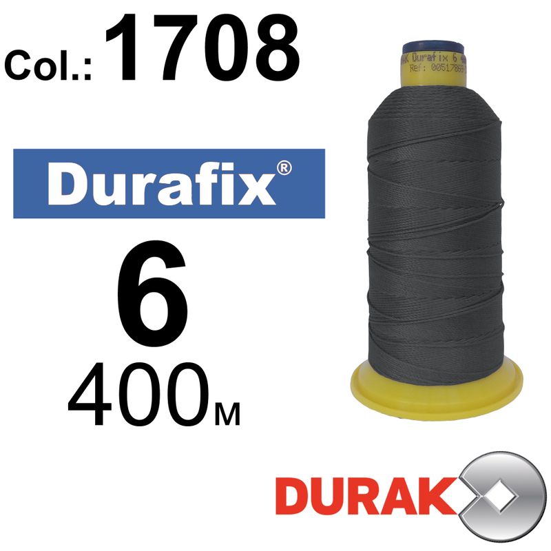 Нитки надміцні, Durafix, поліестер, N06 (500tex), довжина 400 м., колір 11(1708)-108 колонка 11