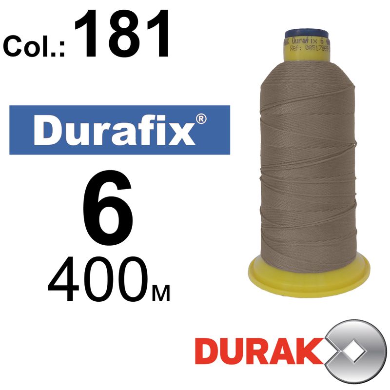 Нитки надміцні, Durafix, поліестер, N06 (500tex), довжина 400 м., колір 14(181)-099 колонка 10