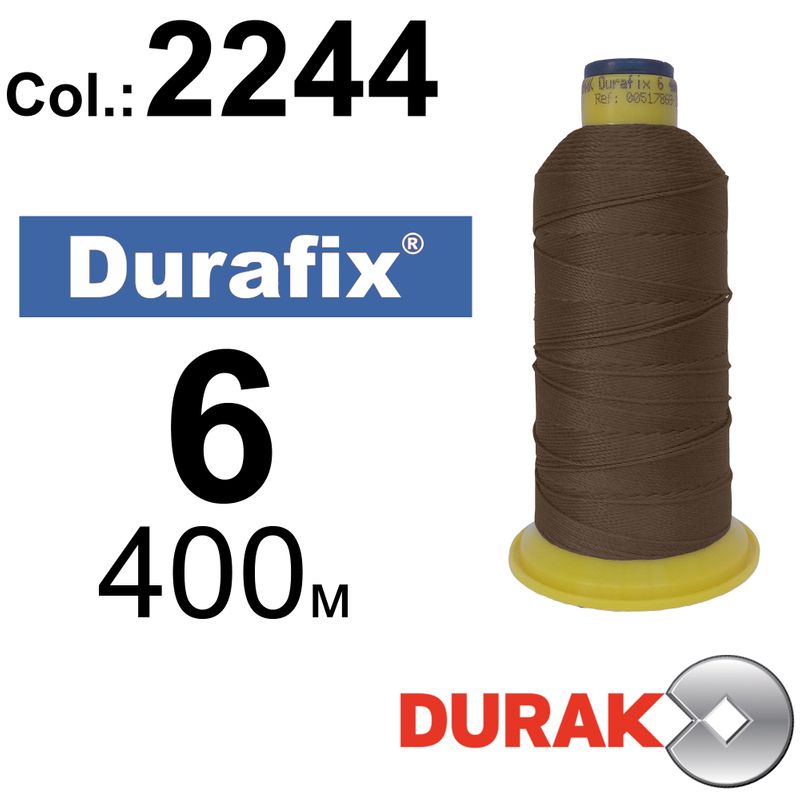 Нитки надміцні, Durafix, поліестер, N06 (500tex), довжина 400 м., колір 15(2244)-104 колонка 10