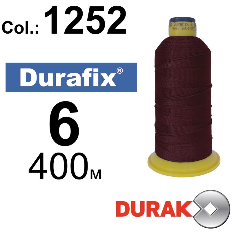 Нитки надміцні, Durafix, поліестер, N06 (500tex), довжина 400 м., колір 19(1252)-013 колонка 4