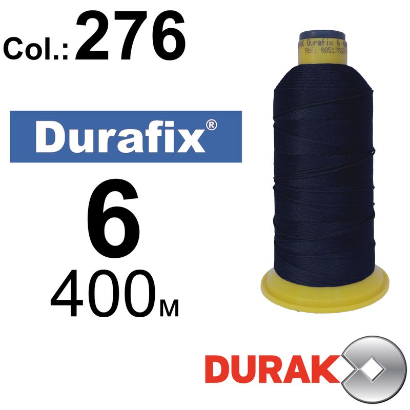 Нитки надміцні, Durafix, поліестер, N06 (500tex), довжина 400 м., колір 20(276)-071 колонка 7