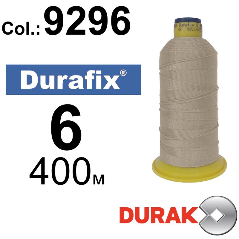 Нитки надміцні, Durafix, поліестер, N06 (500tex), довжина 400 м., колір 08(9296)-098 колонка 10