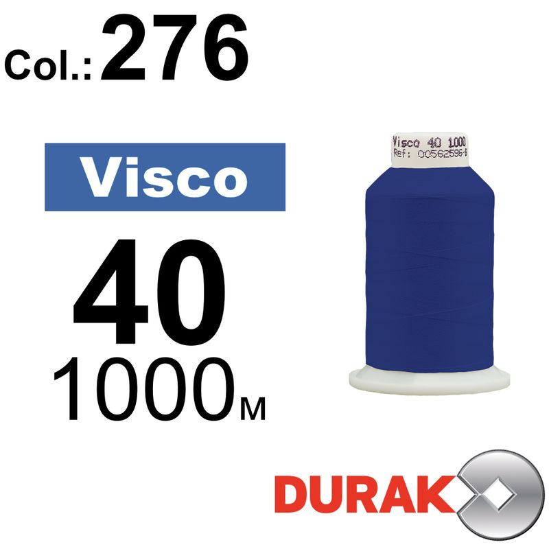 Нитки для машинної вишивки, Visco, віскоза, N40 (120D/2), довжина 1000 м., колір (0276) к1