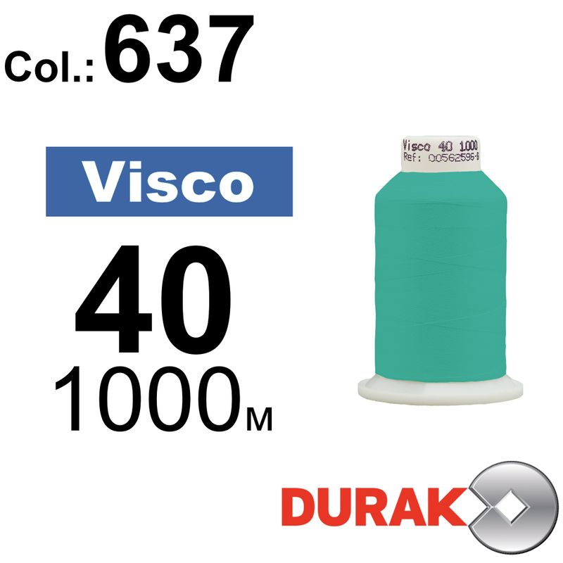 Нитки для машинної вишивки, Visco, віскоза, N40 (120D/2), довжина 1000 м., колір (0637) к6