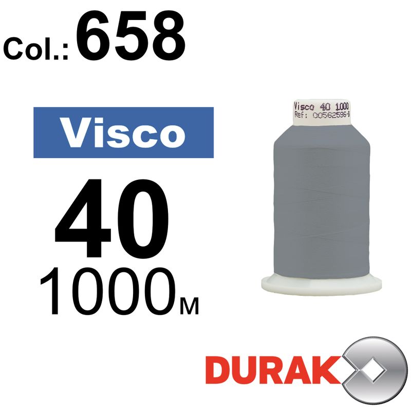 Нитки для машинної вишивки, Visco, віскоза, N40 (120D/2), довжина 1000 м., колір (0658) к19