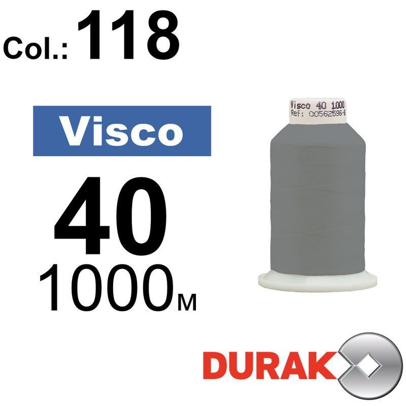 Нитки для машинной вышивки, Visco, вискоза, N40 (120D/2), длина 1000 м., цвет (0118) к20