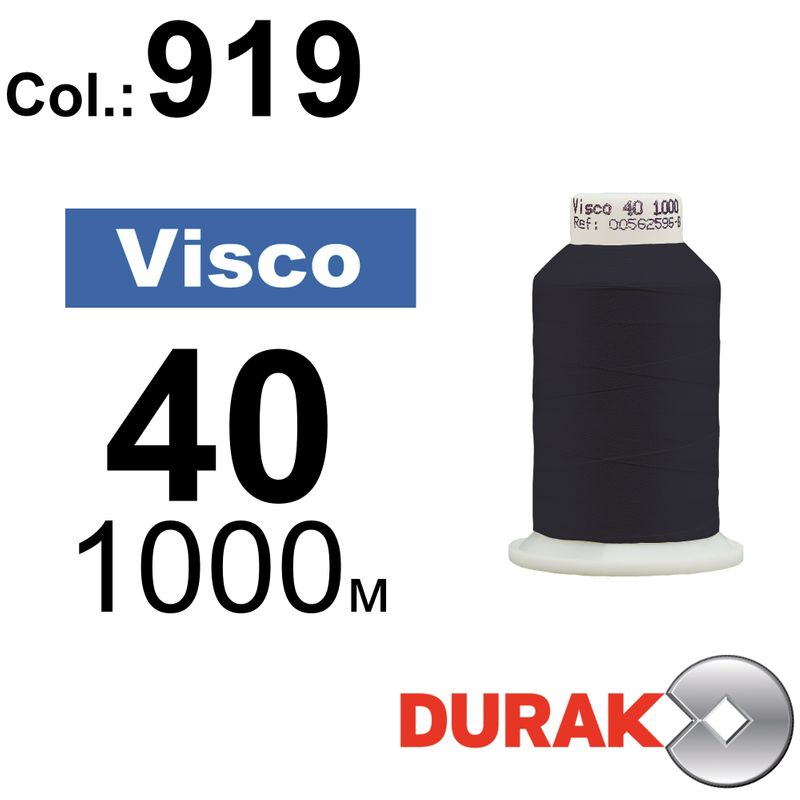 Нитки для машинної вишивки, Visco, віскоза, N40 (120D/2), довжина 1000 м., колір (0919) к13
