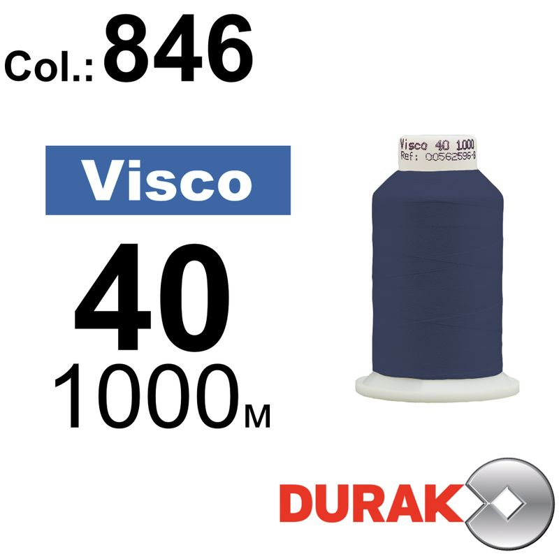 Нитки для машинної вишивки, Visco, віскоза, N40 (120D/2), довжина 1000 м., колір (0846) к15