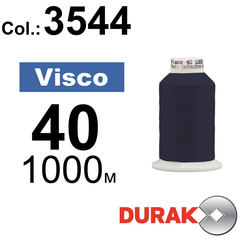 Нитки для машинной вышивки, Visco, вискоза, N40 (120D/2), длина 1000 м., цвет (3544) к14