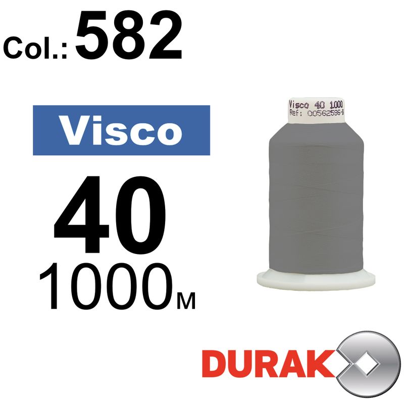 Нитки для машинной вышивки, Visco, вискоза, N40 (120D/2), длина 1000 м., цвет (0582) к20