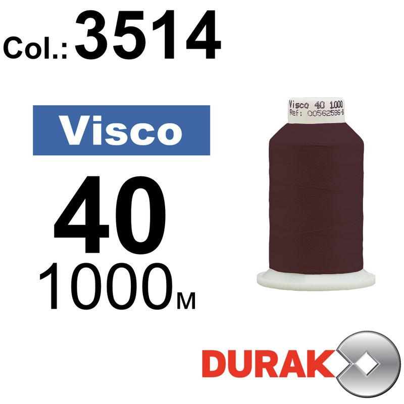 Нитки для машинной вышивки, Visco, вискоза, N40 (120D/2), длина 1000 м., цвет (3514) к11