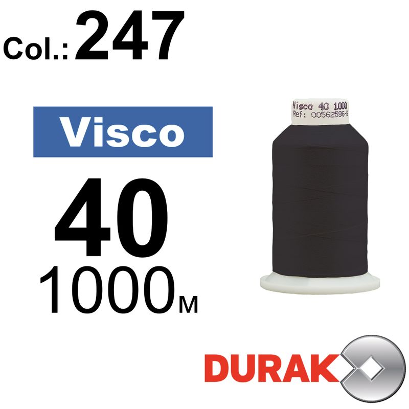 Нитки для машинної вишивки, Visco, віскоза, N40 (120D/2), довжина 1000 м., колір (0247) к20