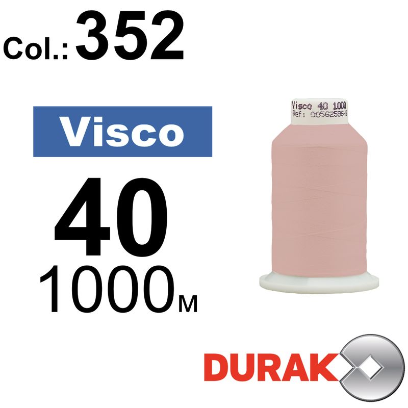 Нитки для машинної вишивки, Visco, віскоза, N40 (120D/2), довжина 1000 м., колір (0352) к3