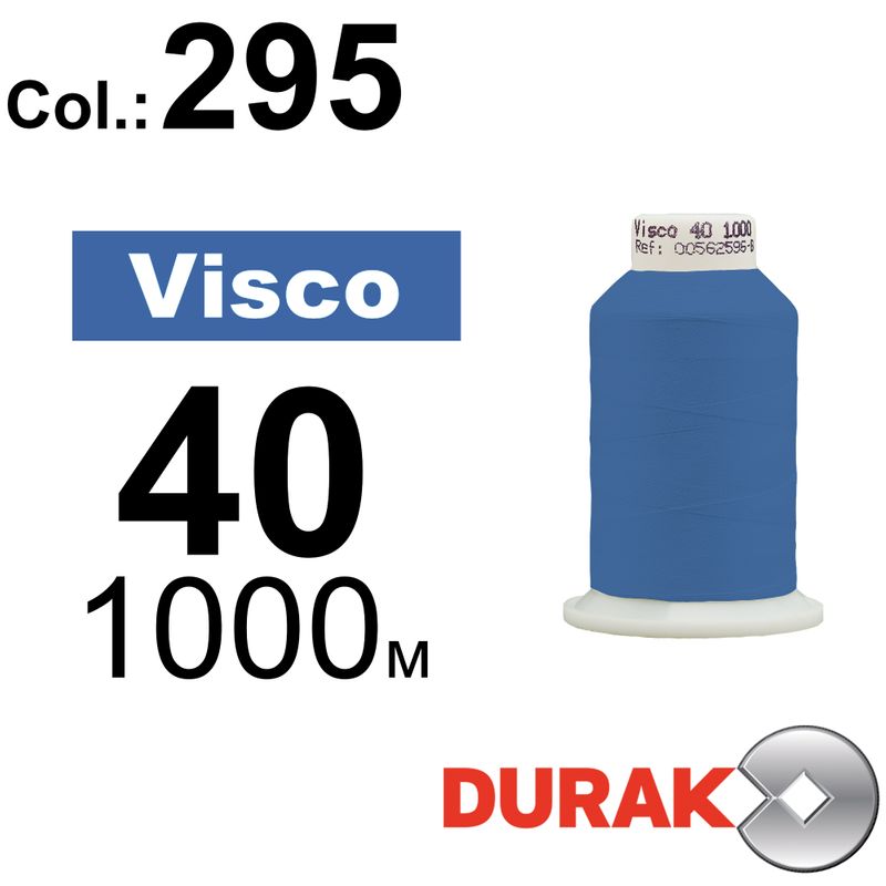 Нитки для машинної вишивки, Visco, віскоза, N40 (120D/2), довжина 1000 м., колір (0295) к1