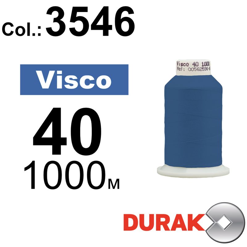 Нитки для машинной вышивки, Visco, вискоза, N40 (120D/2), длина 1000 м., цвет (3546) к1