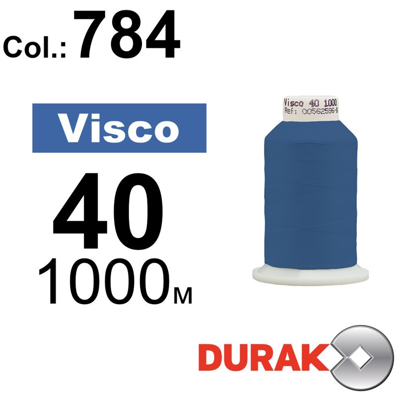 Нитки для машинної вишивки, Visco, віскоза, N40 (120D/2), довжина 1000 м., колір (0784) к1
