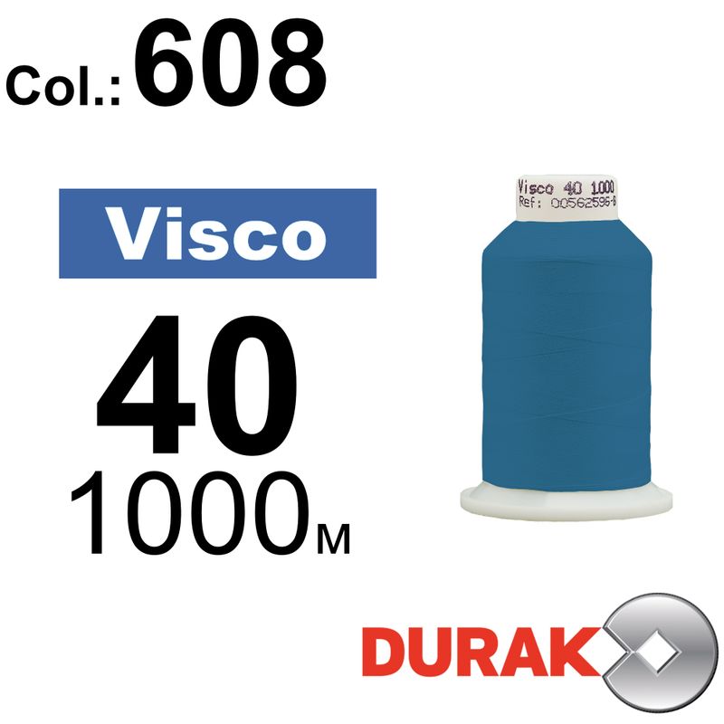 Нитки для машинной вышивки, Visco, вискоза, N40 (120D/2), длина 1000 м., цвет (0608) к1