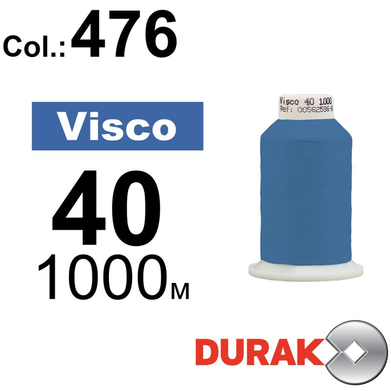 Нитки для машинної вишивки, Visco, віскоза, N40 (120D/2), довжина 1000 м., колір (0476) к1