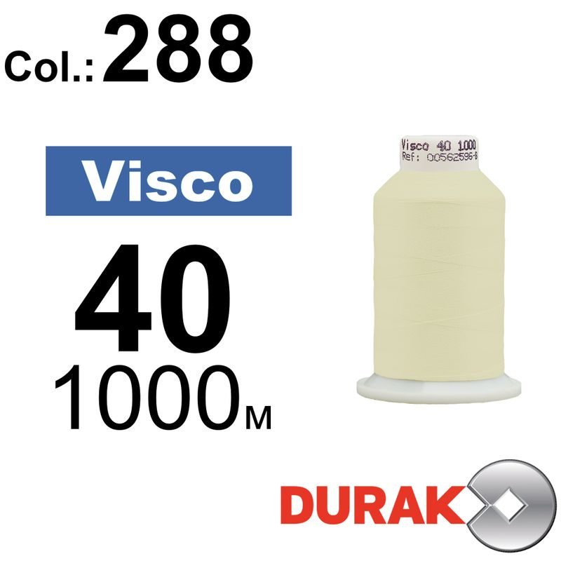 Нитки для машинної вишивки, Visco, віскоза, N40 (120D/2), довжина 1000 м., колір (0288) к2