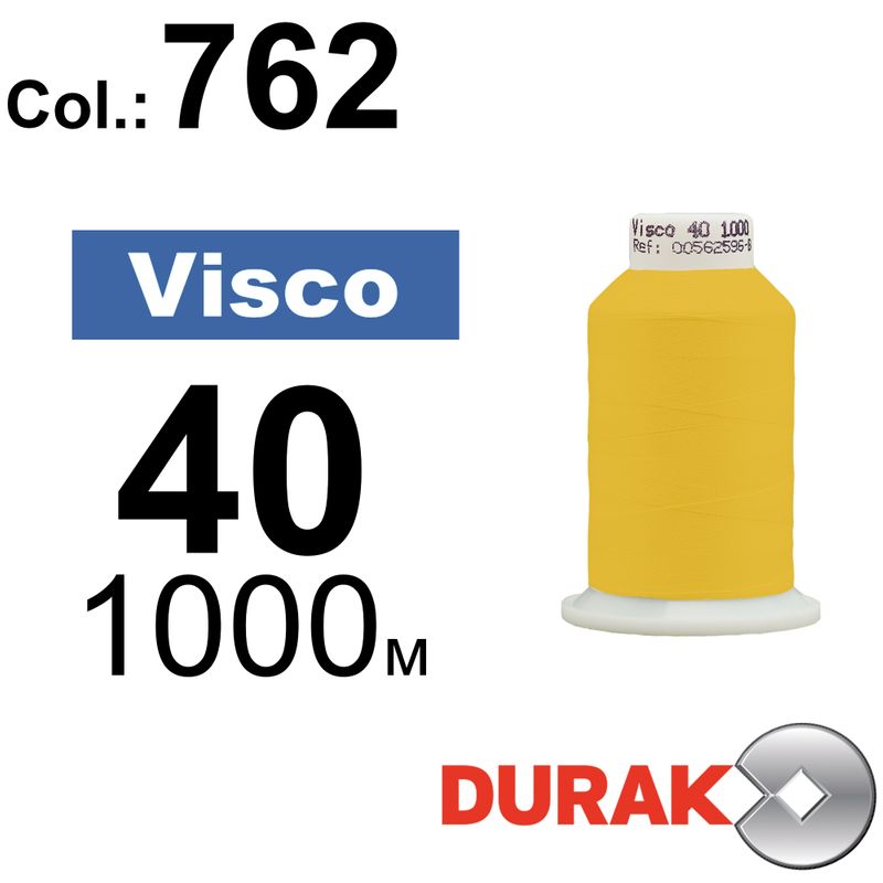 Нитки для машинної вишивки, Visco, віскоза, N40 (120D/2), довжина 1000 м., колір (0762) к2