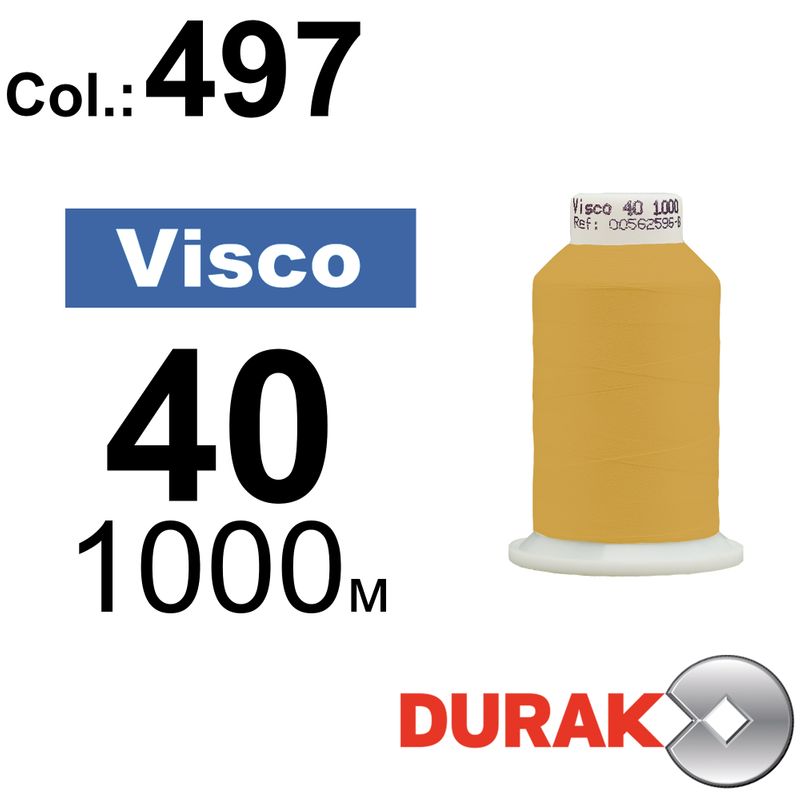 Нитки для машинної вишивки, Visco, віскоза, N40 (120D/2), довжина 1000 м., колір (0497) к2