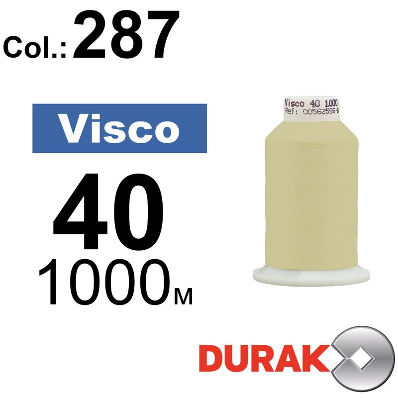 Нитки для машинної вишивки, Visco, віскоза, N40 (120D/2), довжина 1000 м., колір (0287) к2