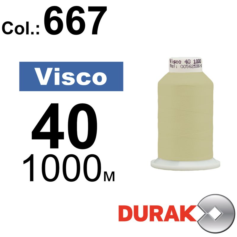 Нитки для машинной вышивки, Visco, вискоза, N40 (120D/2), длина 1000 м., цвет (0667) к2
