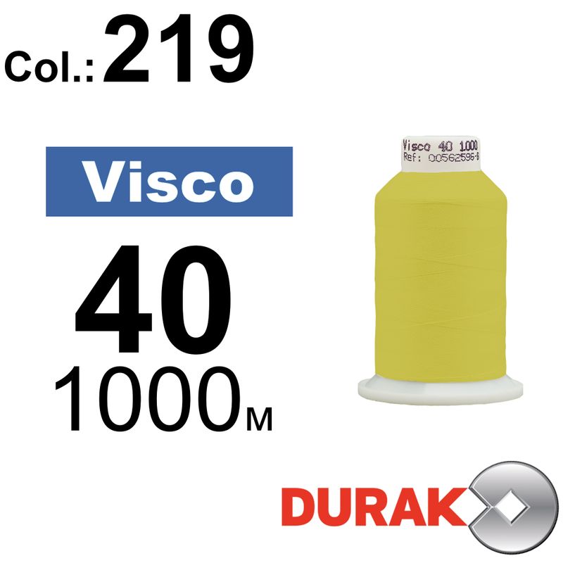 Нитки для машинної вишивки, Visco, віскоза, N40 (120D/2), довжина 1000 м., колір (0219) к2