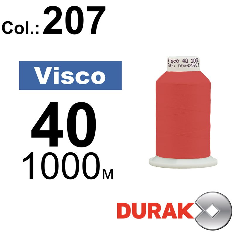 Нитки для машинной вышивки, Visco, вискоза, N40 (120D/2), длина 1000 м., цвет (0207) к3