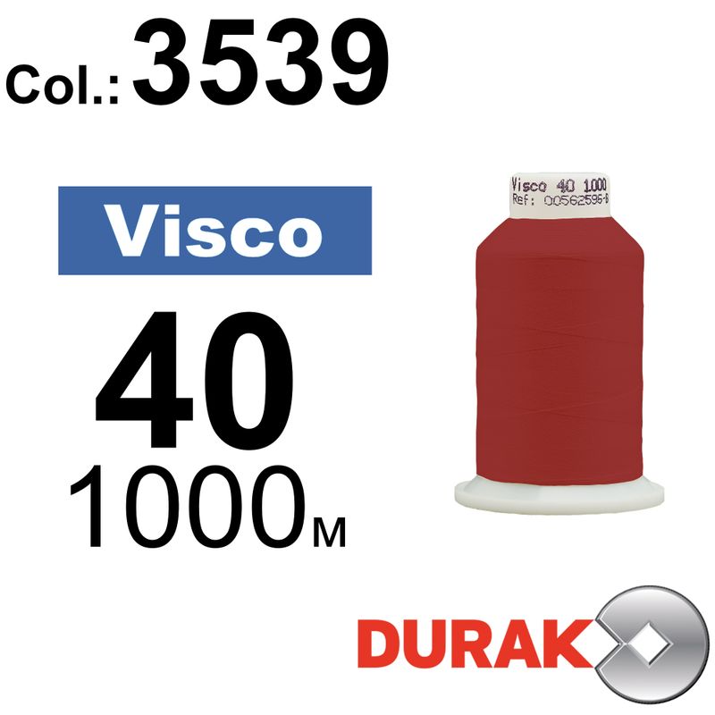 Нитки для машинной вышивки, Visco, вискоза, N40 (120D/2), длина 1000 м., цвет (3539) к3
