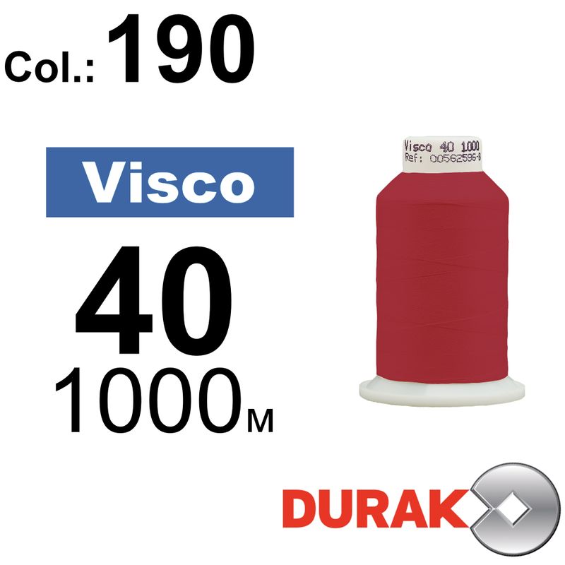 Нитки для машинной вышивки, Visco, вискоза, N40 (120D/2), длина 1000 м., цвет (0190) к3