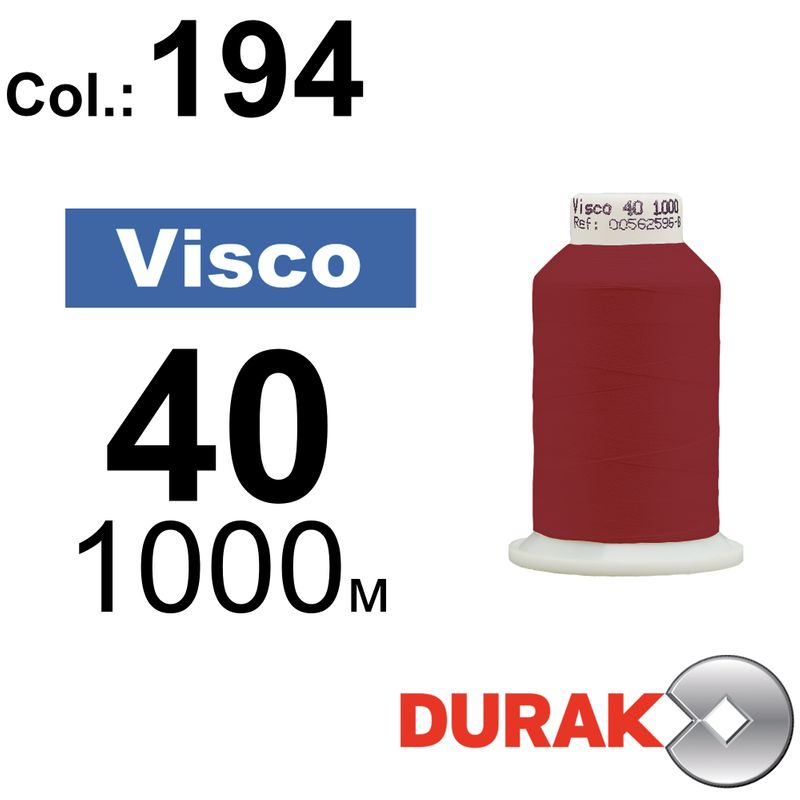 Нитки для машинной вышивки, Visco, вискоза, N40 (120D/2), длина 1000 м., цвет (0194) к3