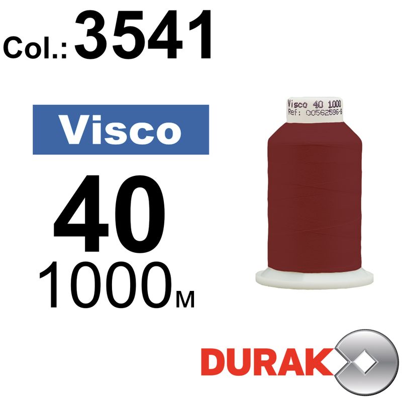 Нитки для машинной вышивки, Visco, вискоза, N40 (120D/2), длина 1000 м., цвет (3541) к3