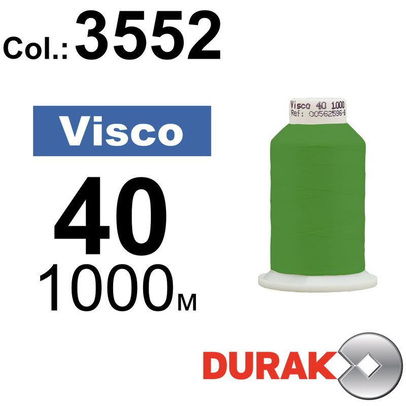Нитки для машинной вышивки, Visco, вискоза, N40 (120D/2), длина 1000 м., цвет (3552) к4
