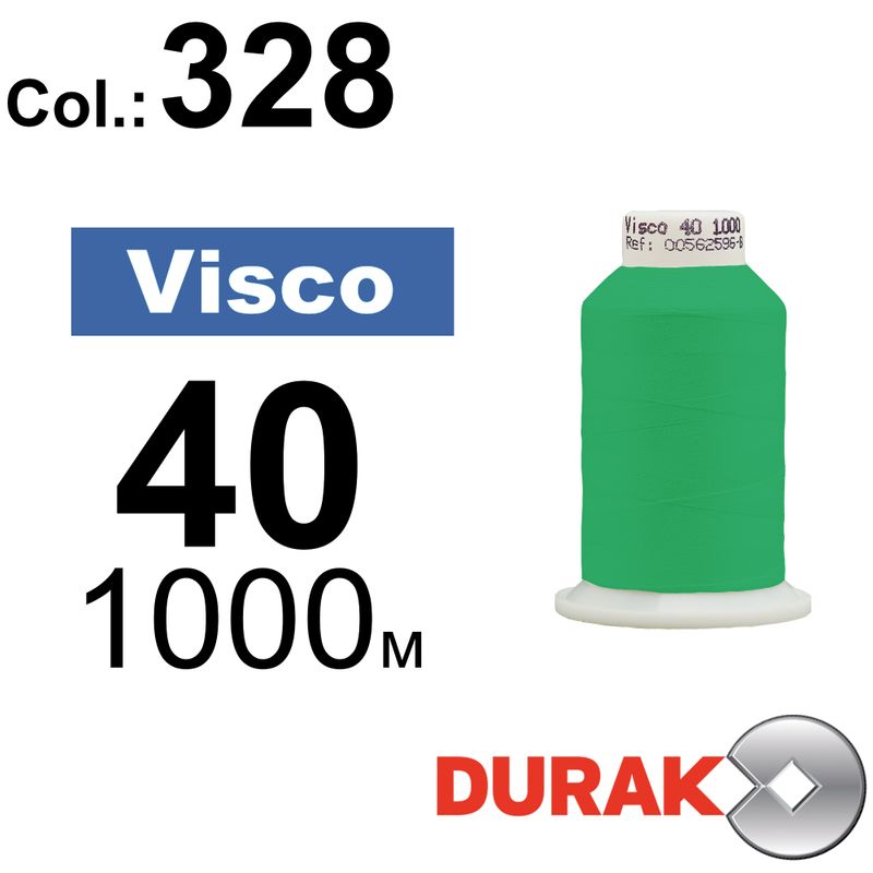 Нитки для машинної вишивки, Visco, віскоза, N40 (120D/2), довжина 1000 м., колір (0328) к4