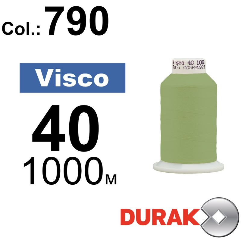 Нитки для машинної вишивки, Visco, віскоза, N40 (120D/2), довжина 1000 м., колір (0790) к4