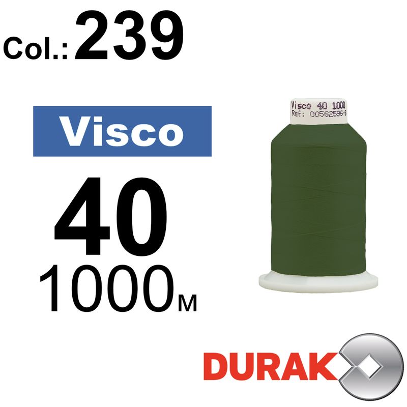 Нитки для машинної вишивки, Visco, віскоза, N40 (120D/2), довжина 1000 м., колір (0239) к4
