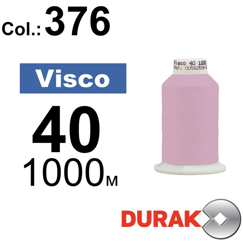 Нитки для машинної вишивки, Visco, віскоза, N40 (120D/2), довжина 1000 м., колір (0376) к5