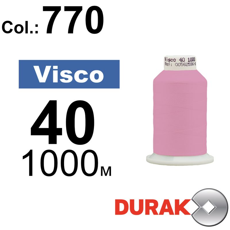 Нитки для машинної вишивки, Visco, віскоза, N40 (120D/2), довжина 1000 м., колір (0770) к5