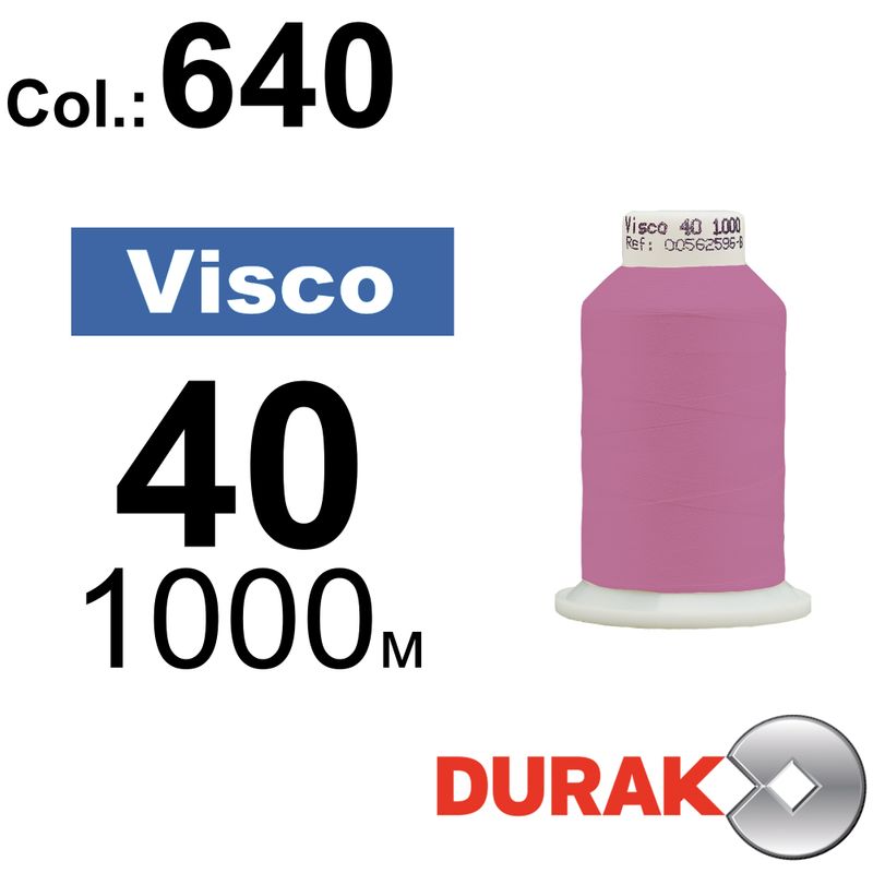 Нитки для машинної вишивки, Visco, віскоза, N40 (120D/2), довжина 1000 м., колір (0640) к5