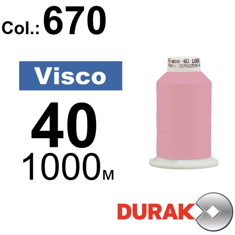 Нитки для машинной вышивки, Visco, вискоза, N40 (120D/2), длина 1000 м., цвет (0670) к5