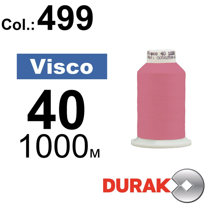 Нитки для машинної вишивки, Visco, віскоза, N40 (120D/2), довжина 1000 м., колір (0499) к5