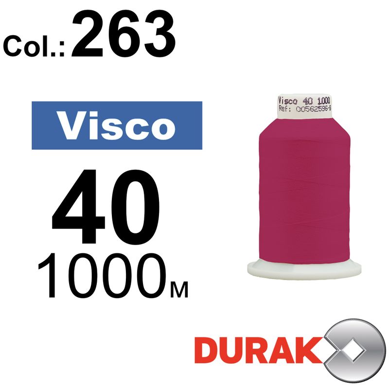 Нитки для машинной вышивки, Visco, вискоза, N40 (120D/2), длина 1000 м., цвет (0263) к5
