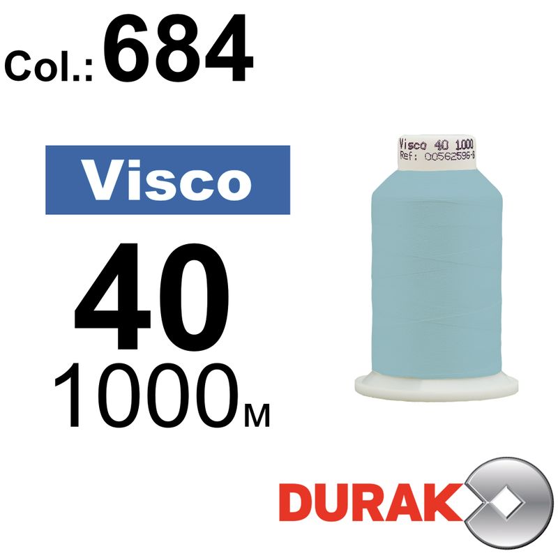 Нитки для машинної вишивки, Visco, віскоза, N40 (120D/2), довжина 1000 м., колір (0684) к6