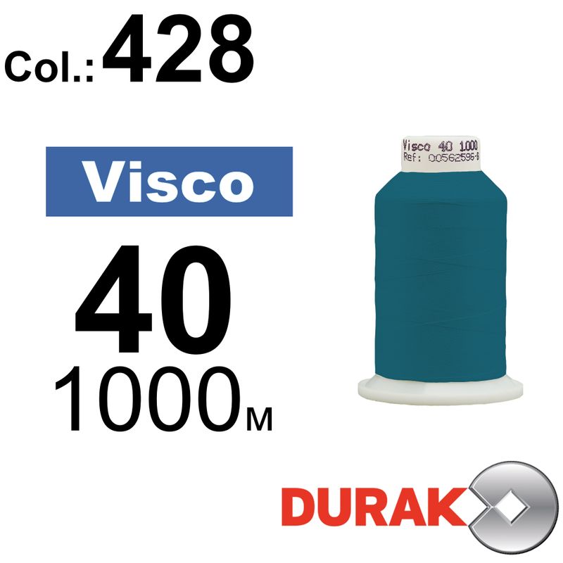 Нитки для машинної вишивки, Visco, віскоза, N40 (120D/2), довжина 1000 м., колір (0428) к6
