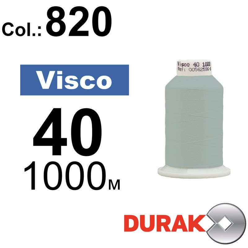 Нитки для машинної вишивки, Visco, віскоза, N40 (120D/2), довжина 1000 м., колір (0820) к6