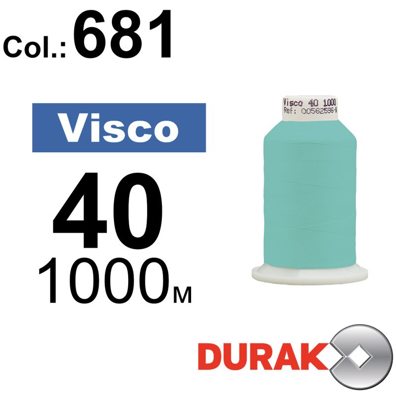 Нитки для машинної вишивки, Visco, віскоза, N40 (120D/2), довжина 1000 м., колір (0681) к6
