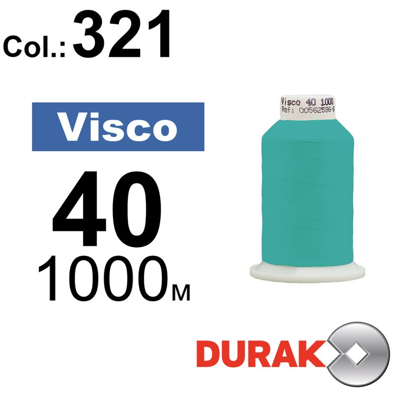 Нитки для машинної вишивки, Visco, віскоза, N40 (120D/2), довжина 1000 м., колір (0321) к6