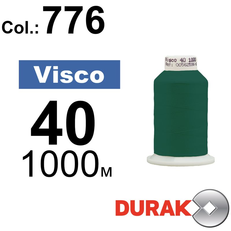 Нитки для машинної вишивки, Visco, віскоза, N40 (120D/2), довжина 1000 м., колір (0776) к6
