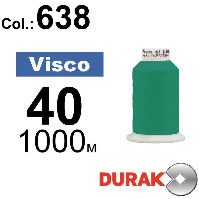 Нитки для машинної вишивки, Visco, віскоза, N40 (120D/2), довжина 1000 м., колір (0638) к6